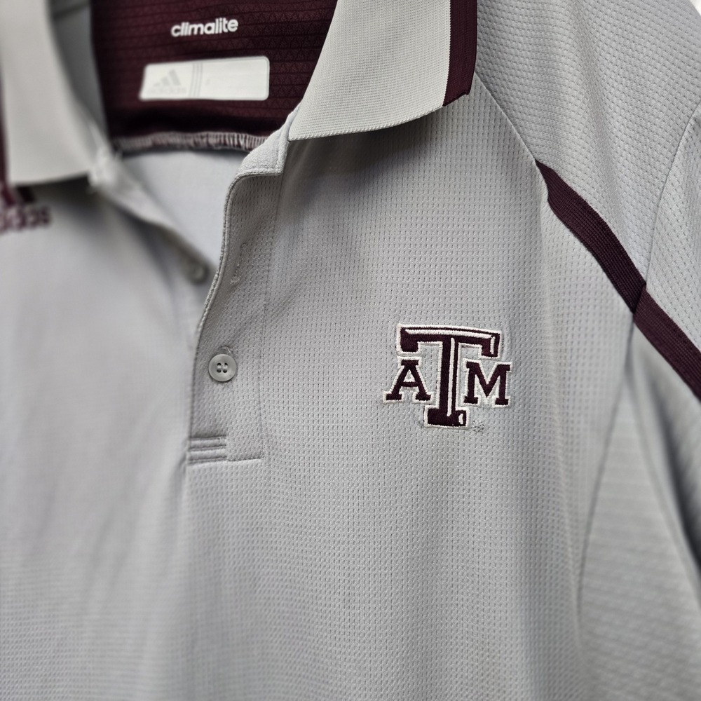 Texas A&M Aggies Adidas Men's‎ Polo Shirts Medium College Collegiate Golf Shirt - Picture 3 of 9